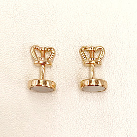 Сережки з золота червоного кольору з перламутром «Коло»