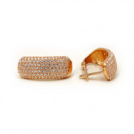 Серьги из золота красного цвета с цирконом 01-200599854