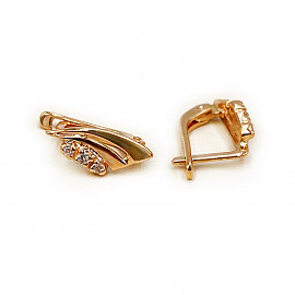 Серьги из красного золота с цирконом 01-200627754