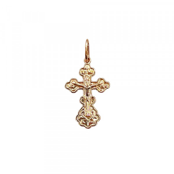 Крестик из золота красного цвета
