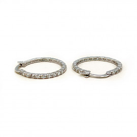 Сережки з білого золота з цирконом 01-200794354