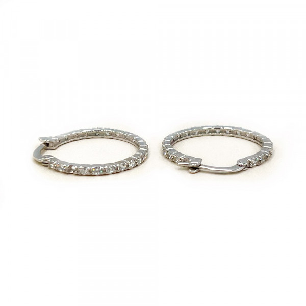 Сережки з білого золота з цирконом