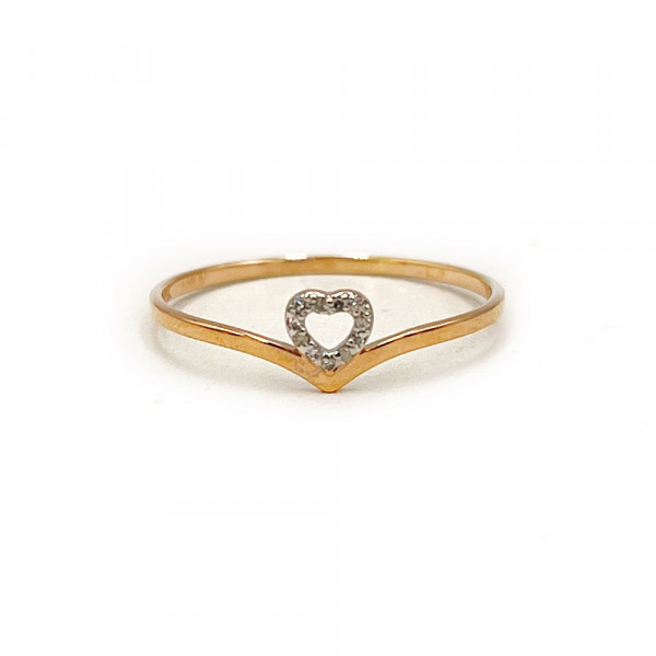 Каблучка з золота у червоному кольорі з білими діамантами