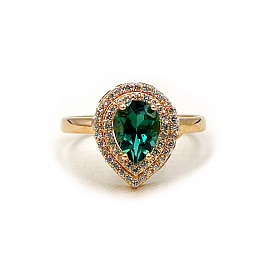 Каблучка з золота у червоному кольорі з цирконом 01-200853554