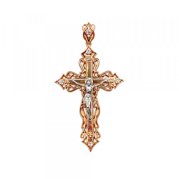 Золотий хрестик з жовтими діамантами