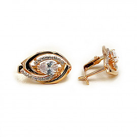 Золоті сережки з цирконом 01-200875354