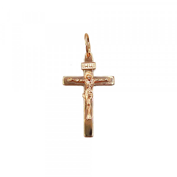 Хрестик з червоного золота