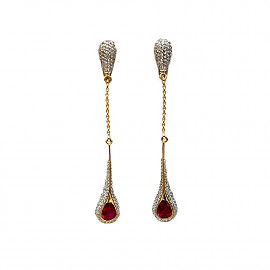 Сережки з золота з цирконом 01-200974554
