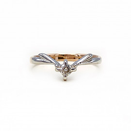 Золотое кольцо с коричневым бриллиантом