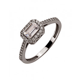 Кольцо из белого золота с цирконом 01-200209455