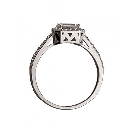 Кольцо из белого золота с цирконом