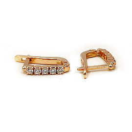 Серьги из красного золота с цирконом 01-200507655