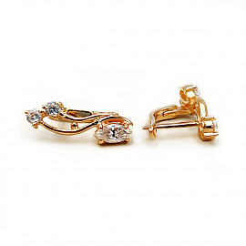 Серьги из красного золота с цирконом 01-200737955