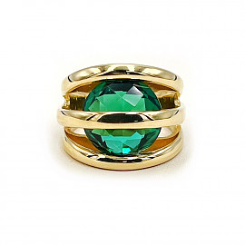 Золота каблучка жовтого кольору з цирконом 01-200810655