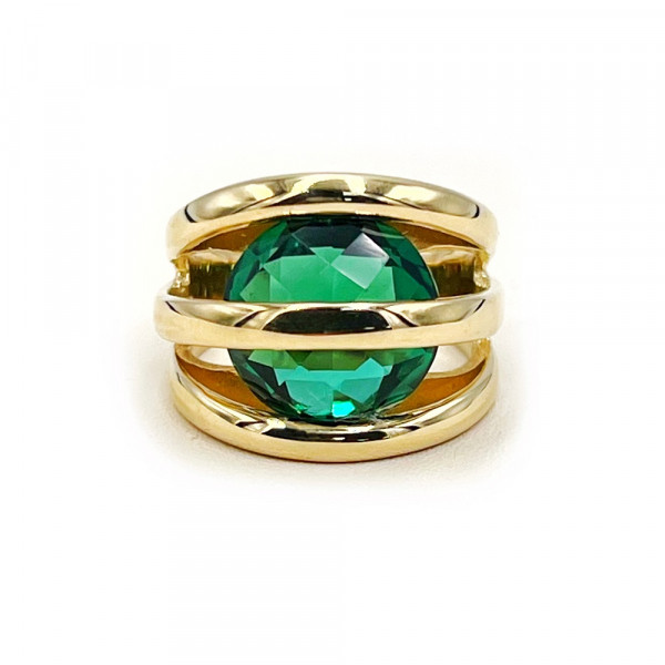 Золота каблучка жовтого кольору з цирконом