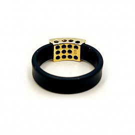 Каблучка з золота жовтого кольору з білим діамантом