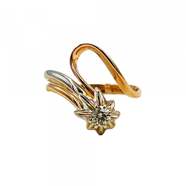 Золота каблучка з жовтим діамантом