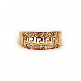 Каблучка з золота червоного кольору з цирконом 01-200872455