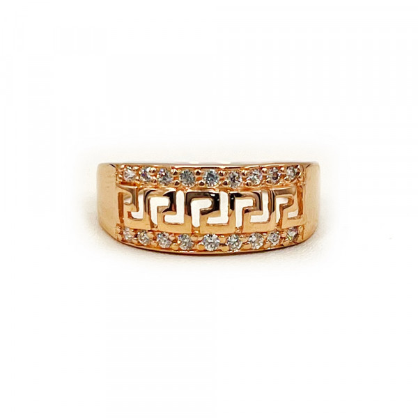 Каблучка з золота червоного кольору з цирконом