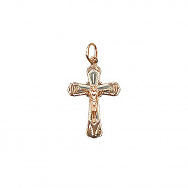 Хрестик з золота у червоному з білим кольорі 01-200878355