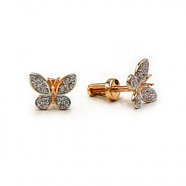 Сережки з золота з цирконом 01-200986055
