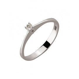 Кольцо из золота белого цвета с желтым бриллиантом 01-200055156