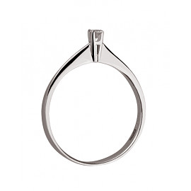 Кольцо из золота белого цвета с желтым бриллиантом