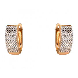 Сережки з золота у червоному кольорі з цирконом 01-200063856