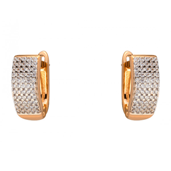 Сережки з золота у червоному кольорі з цирконом