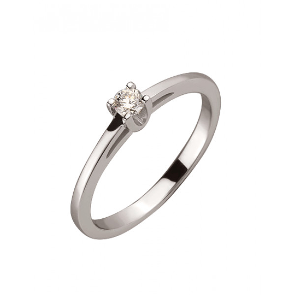 Каблучка з золота з білим діамантом