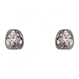 Золотые серьги белого цвета с цирконом 01-200191456