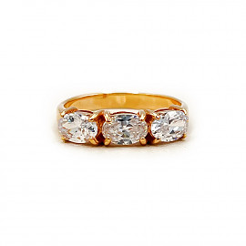 Кольцо из красного золота с цирконом 01-200222356