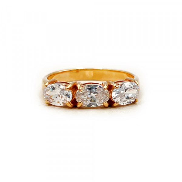 Кольцо из красного золота с цирконом