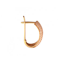 Золоті сережки червоного кольору з цирконом