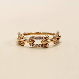 Кольцо из золота в красном цвете с цирконом 01-200322156