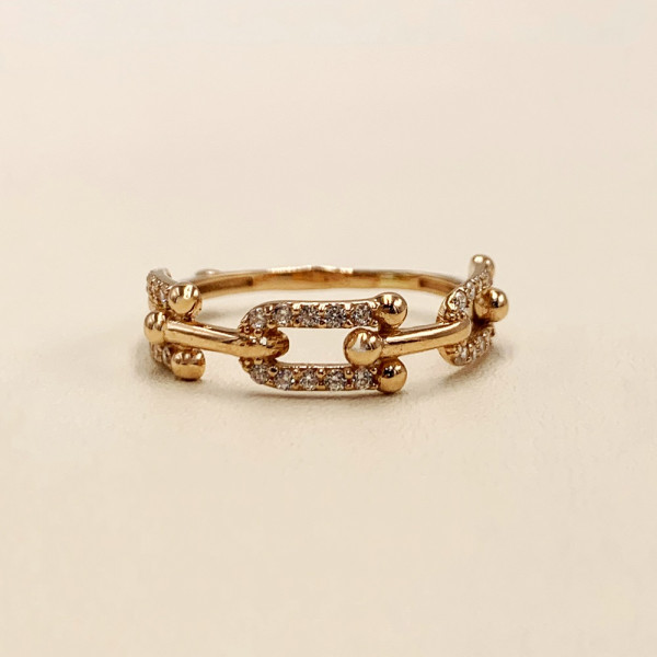 Кольцо из золота в красном цвете с цирконом