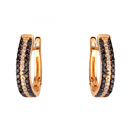 Серьги из золота красного цвета с цирконом 01-200418456