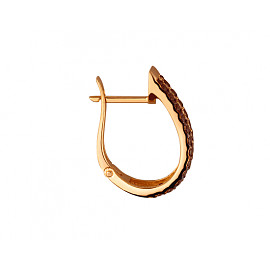 Серьги из золота красного цвета с цирконом