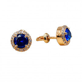Серьги из золота в красном цвете с цирконом 01-200545456