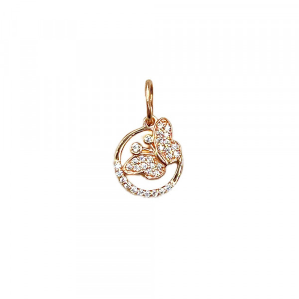 Кулон з золота у червоному кольорі з цирконом