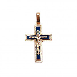 Золотий хрестик з емаллю 01-200796856