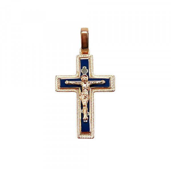 Золотий хрестик з емаллю