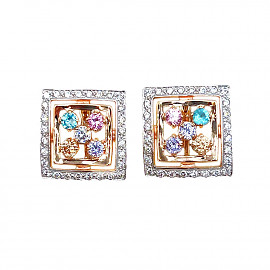 Золоті сережки з цирконом 01-200819956