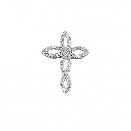 Хрестик з золота з цирконом 01-200893256