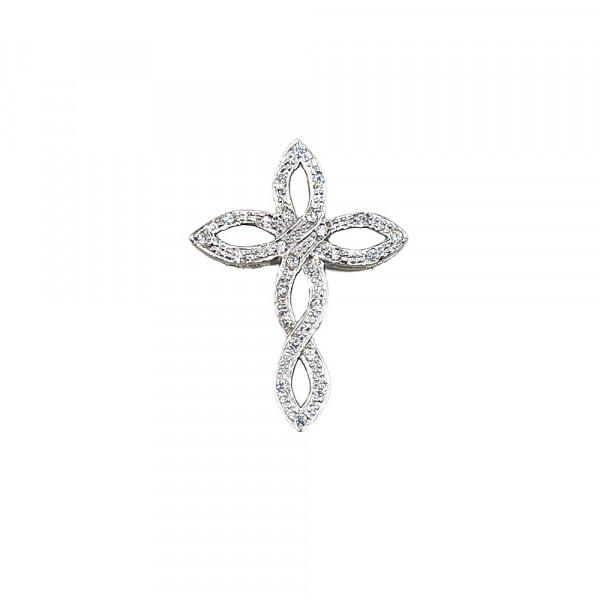 Хрестик з золота з цирконом