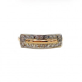 Золотое кольцо с цирконом 01-18222657
