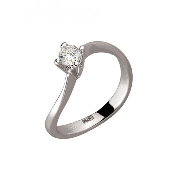 Каблучка з золота з білим діамантом