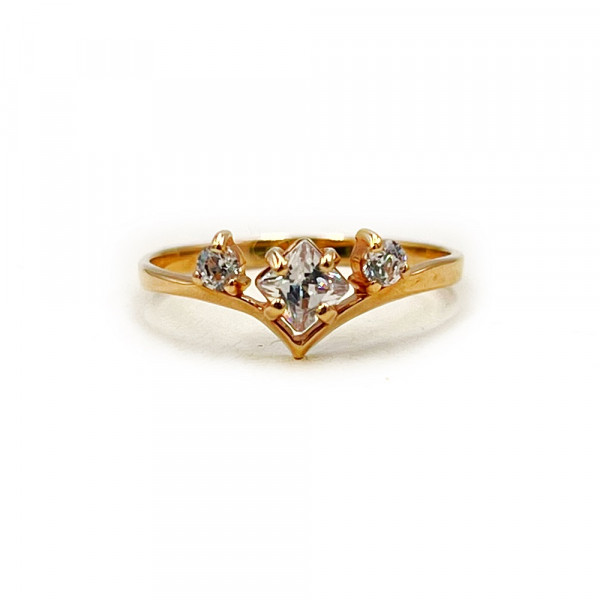 Кольцо из золота в красном цвете с цирконом