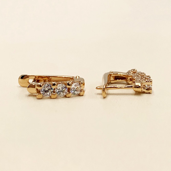 Сережки з золота з цирконом
