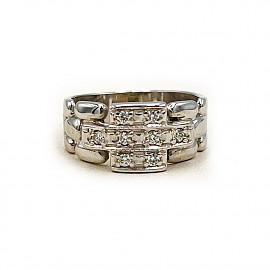 Кольцо из золота с белыми бриллиантами 01-200344057